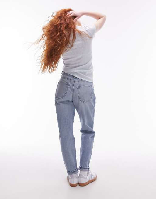 Topshop – Original – Mom-Jeans in Bleach-Waschung mit hohem Bund, 5 von 5