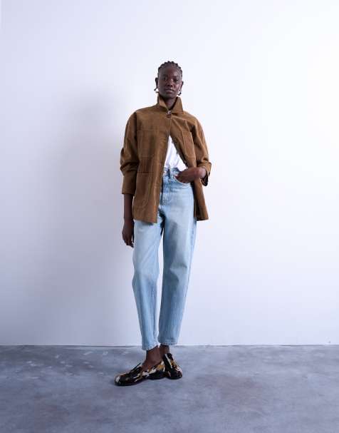 Topshop – Original – Mom-Jeans in Bleach-Waschung mit hohem Bund - view 1