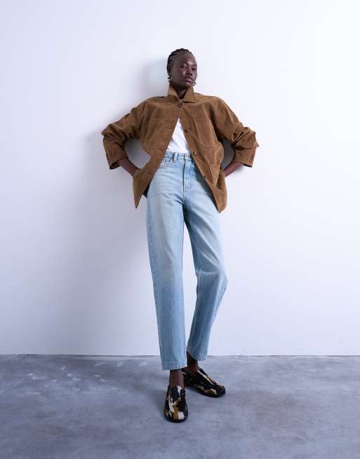 Topshop – Original – Mom-Jeans in Bleach-Waschung mit hohem Bund, 5 von 5