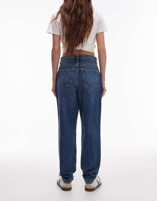 Topshop Original Mom jeans in mid blue - MBLUE