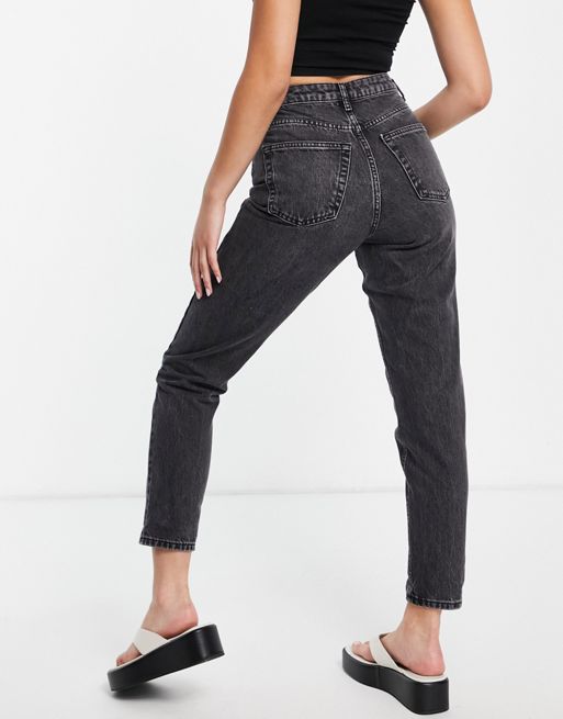 Topshop Original Mom jeans in washed black - BLACK