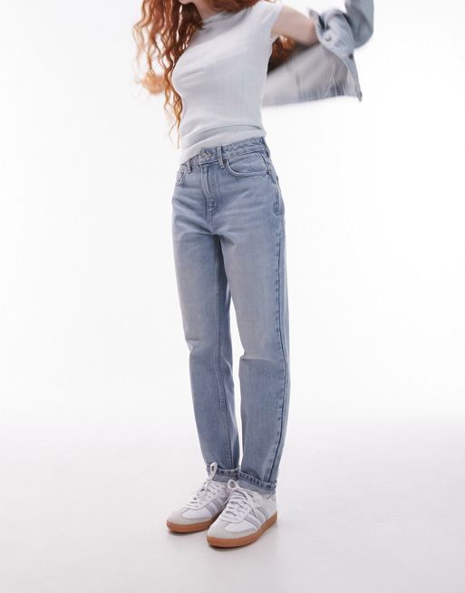 Topshop - Original - Mom jeans met hoge taille en bleekwassing