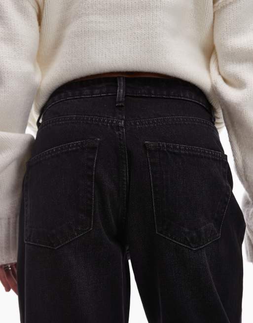 Topshop - Original - Mom jeans met hoge taille in zwarte wassing, 4 van 5