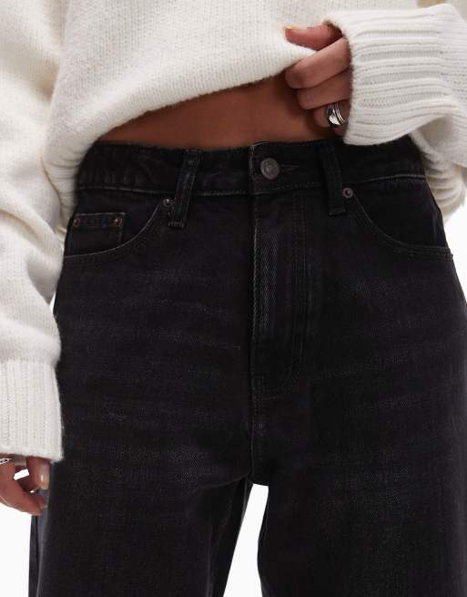Topshop - Original - Mom jeans met hoge taille in zwarte wassing, 5 van 5