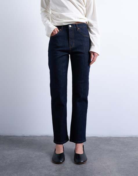Topshop – Orson – Comfort Straight Jeans in Indigo-Rinse mit mittelhohem Bund - view 1