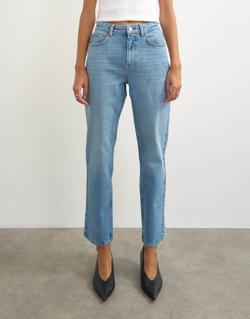 Topshop Orson comfort stretch jeans med lige ben og ankellængde i bleach, 2 af 5