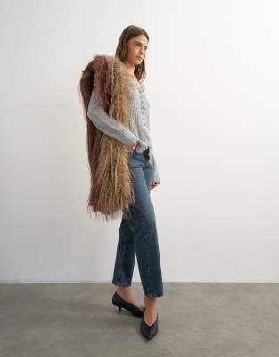 Topshop Orson Comfort Stretch Straight Leg Ankle Grazer Jean In Blue
