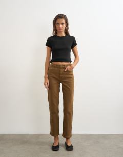Orson comfort stretch straight leg ankle grazer jean in cumin