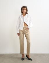 Topshop Orson comfort stretch straight leg ankle grazer jean in winter oat