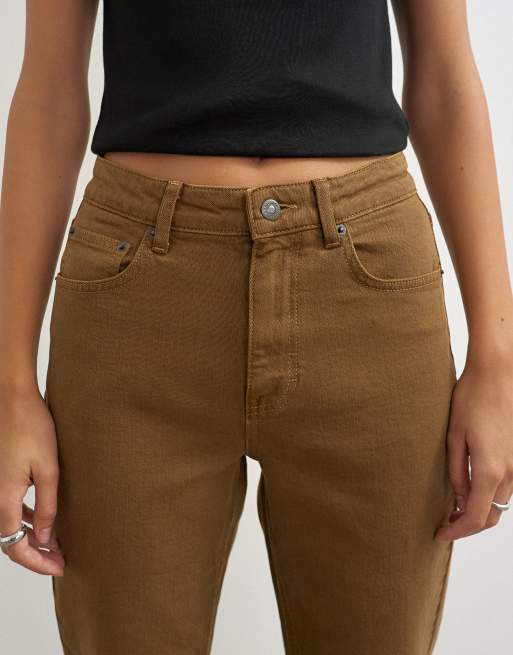 Topshop Orson Comfort-Stretch Straight-Leg-Ankle-Grazer-Jeans in Cumin, 3 von 5
