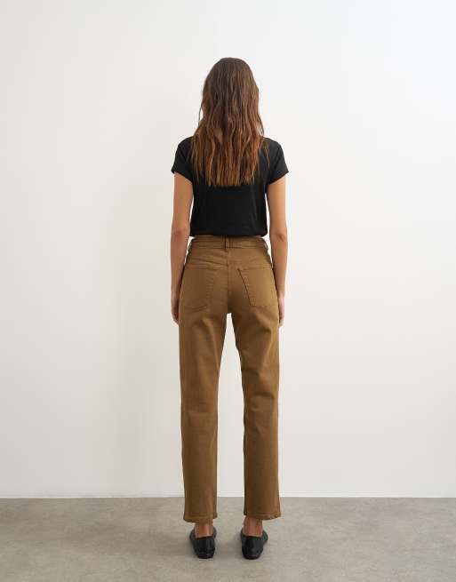 Topshop Orson Comfort-Stretch Straight-Leg-Ankle-Grazer-Jeans in Cumin, 5 von 5