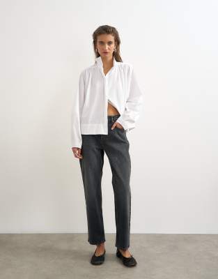 Topshop Orson Comfort Stretch Straight Leg Ankle Grazer Jeans In Black