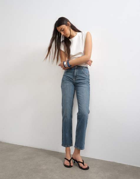 Topshop - Orson - Jean droit confortable à taille mi-haute - Bleu profond - view 1