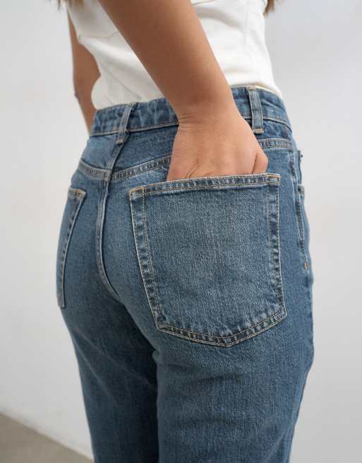 Topshop - Orson - Jean droit confortable à taille mi-haute - Bleu profond, 5 de 8