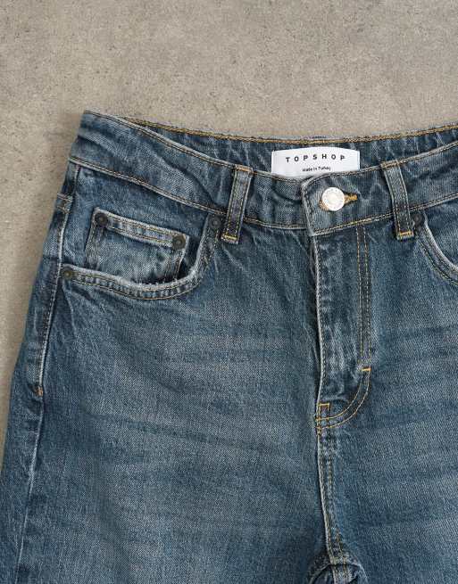 Topshop - Orson - Jean droit confortable à taille mi-haute - Bleu profond, 8 de 8