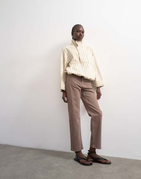 Topshop - Orson - Jean droit confortable à taille mi-haute - Loutre - view 1