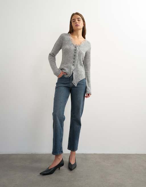 Topshop Orson jeans dritti alla caviglia comfort stretch blu nero, 2 di 5