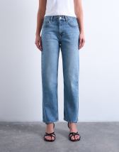 Topshop Orson mid rise comfort straight jean in bleach