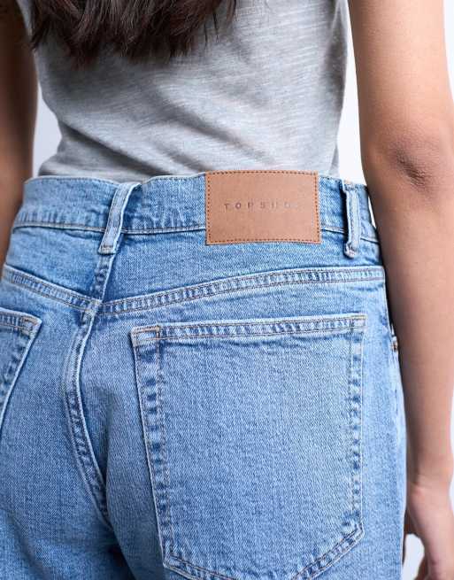 Topshop Orson mid rise comfort straight jean in bleach