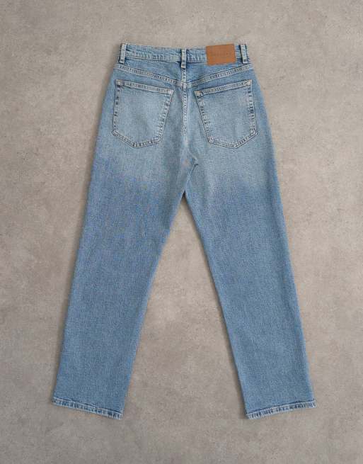 Topshop Orson mid rise comfort straight jean in bleach, 7 of 7