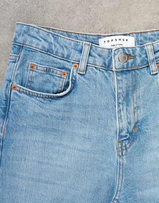 Topshop Orson mid rise comfort straight jean in light bleach, 5 of 7