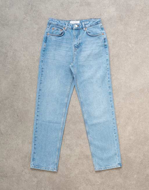 Topshop Orson mid rise comfort straight jean in light bleach, 6 of 7