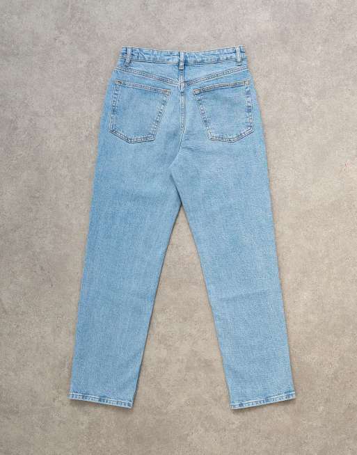 Topshop Orson mid rise comfort straight jean in light bleach, 7 of 7