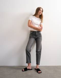 Orson mid rise comfort straight jean in washed grey