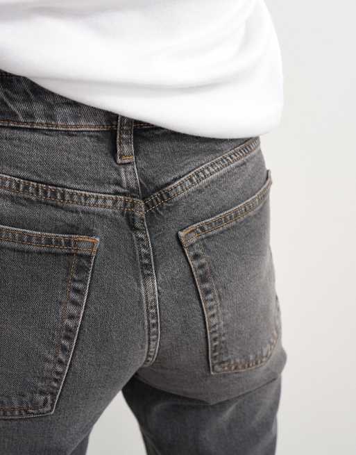 Topshop Orson mid-rise comfort straight jeans in washed black, 5 of 5