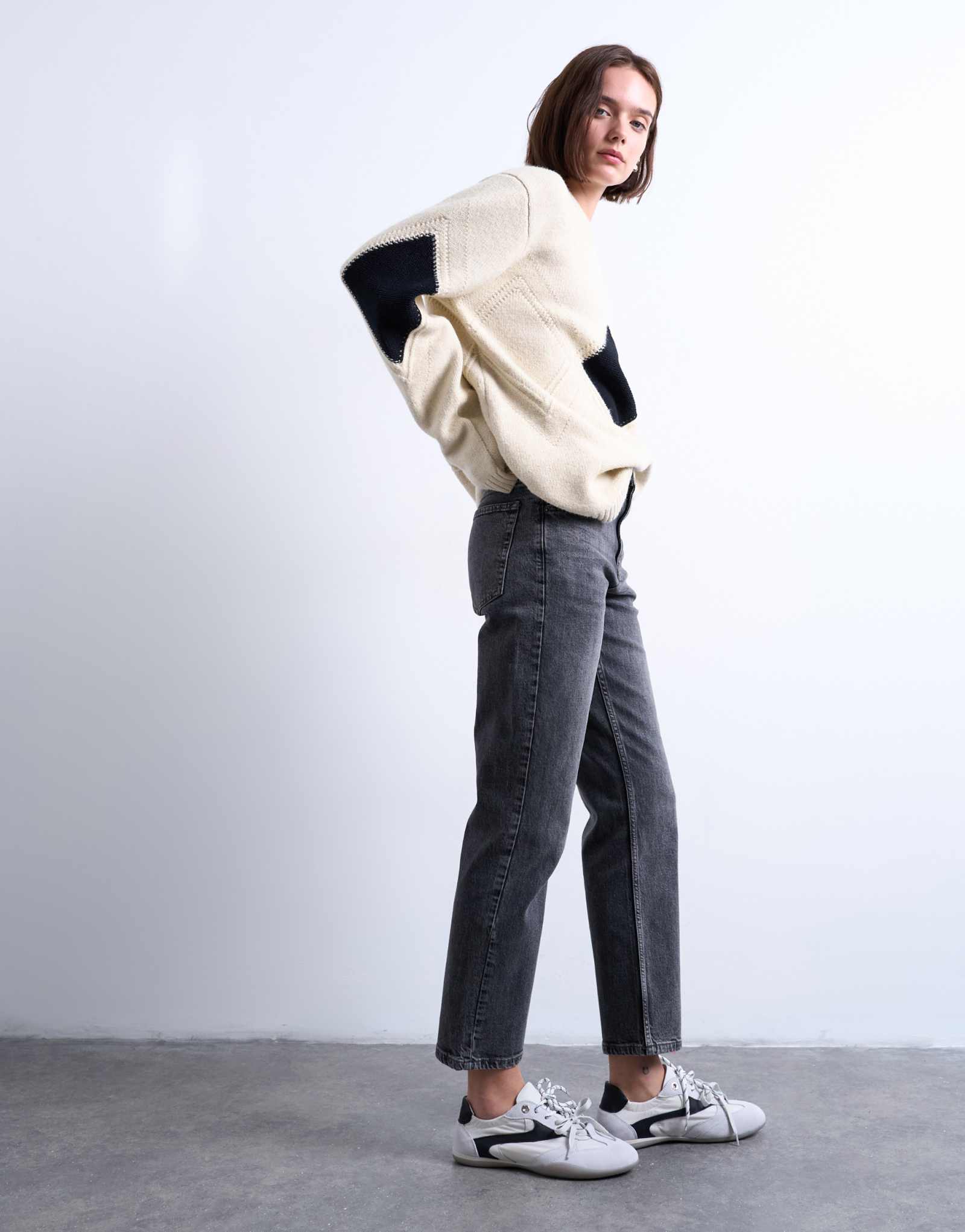 Удобные джинсы Topshop Orson средней посадки с прямыми штанинами черного цвета, стиранные