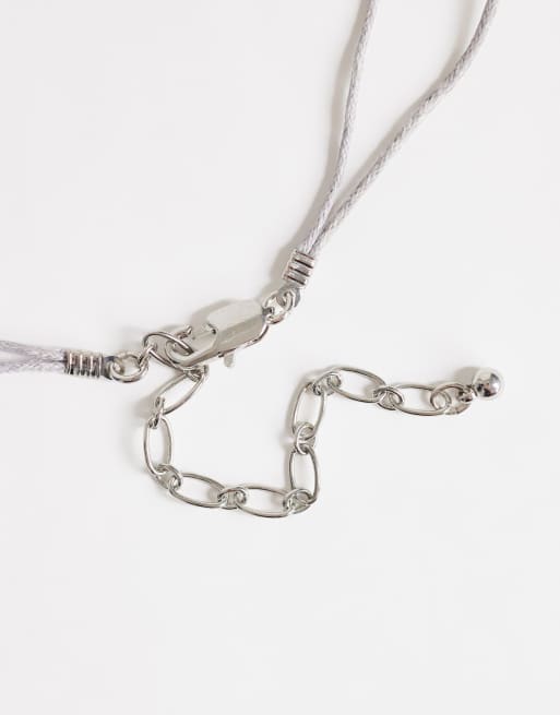 Topshop Ottie koordketting met halfedelstenen in lichtgrijs, 3 van 4