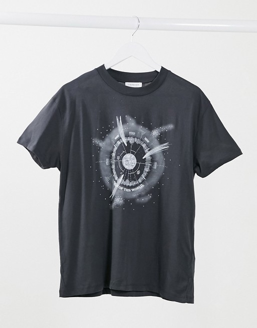 Topshop 'out of this world' t-shirt in washed grey
