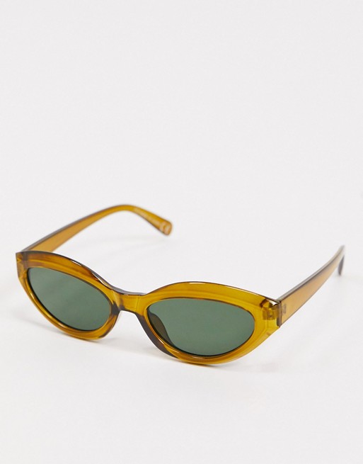 Topshop oval sunglasses in green