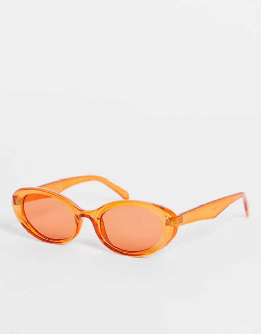 Topshop - Ovale solbriller i skarp orange