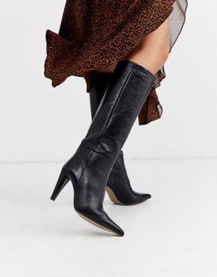 tan leather over the knee boots