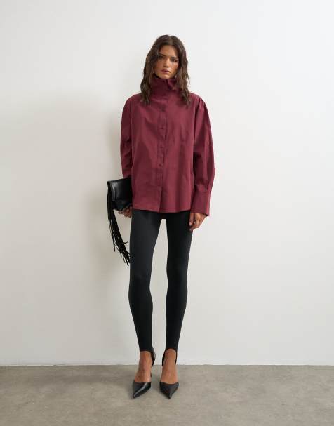 Topshop overhemd met opstaande boord in fig - view 1