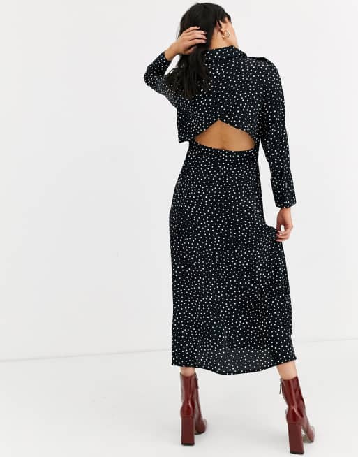 Topshop - Overhemdjurk met open achterkant en stippen, 2 van 4