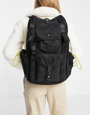 Topshop – Oversize-Backpack in Schwarz