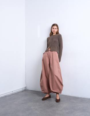 Topshop - Oversize-Ballonhose in Hellbraun mit Laschendetail-Brown