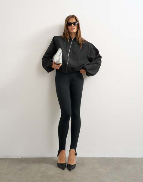 Topshop Oversize-Bomberjacke mit Reißverschluss in Schwarz - view 1