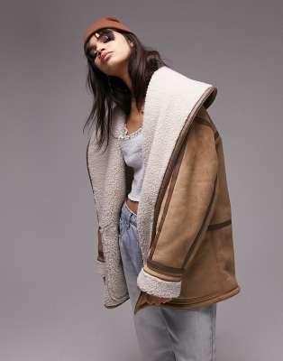 women's shearling car coat