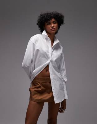 Topshop - Oversize-Hemd in Weiß