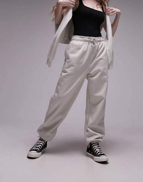 Topshop – Oversize-Jogginghose in Ecru mit Bündchen - view 1