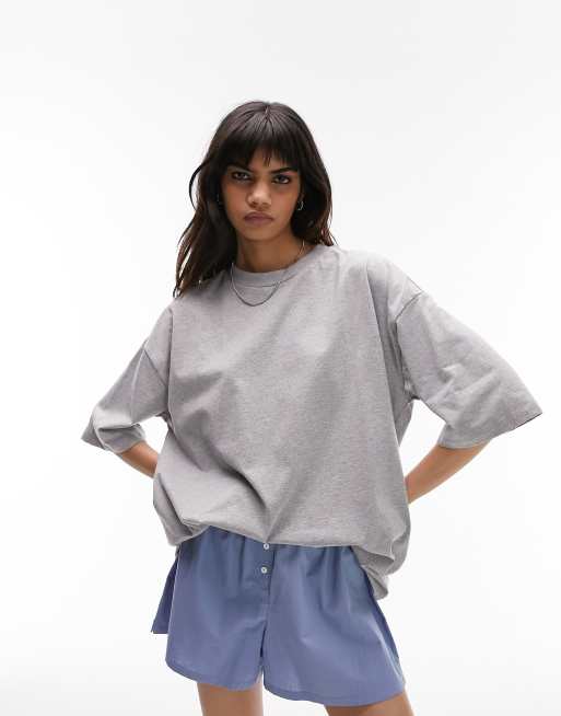 Topshop Oversize T Shirt In Kalkgrau Asos 7295