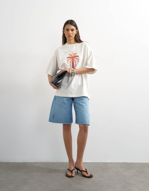 Topshop – Oversize-T-Shirt in Weiß mit „Paradiso“-Stickerei, 2 von 4
