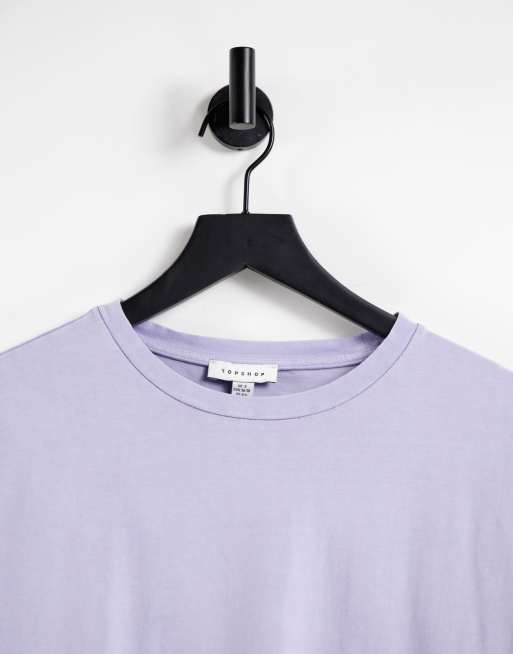 Topshop – Oversize-T-Shirt mit Acid-Waschung in Lila, 3 von 4