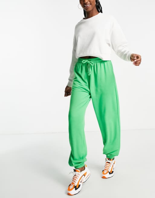 Topshop oversized 90s trackies in green