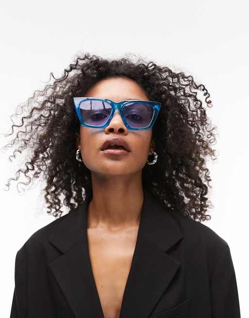 Blue oversized outlet sunglasses