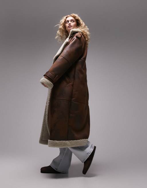 Topshop soft on sale borg coat