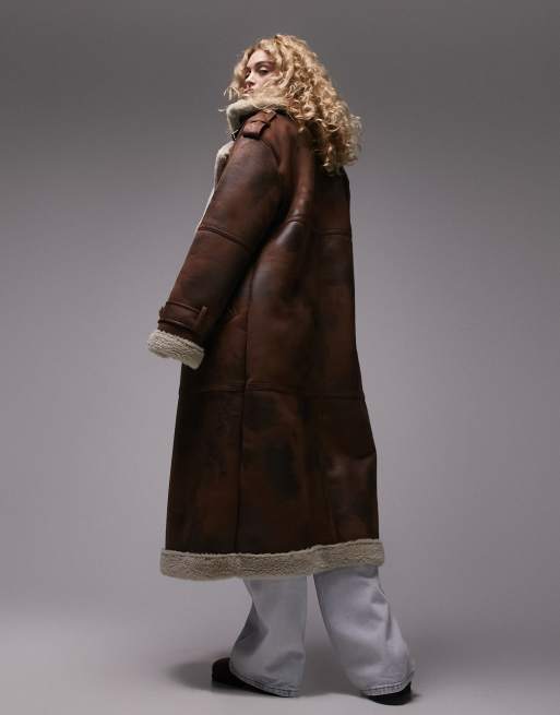 Topshop soft deals borg coat